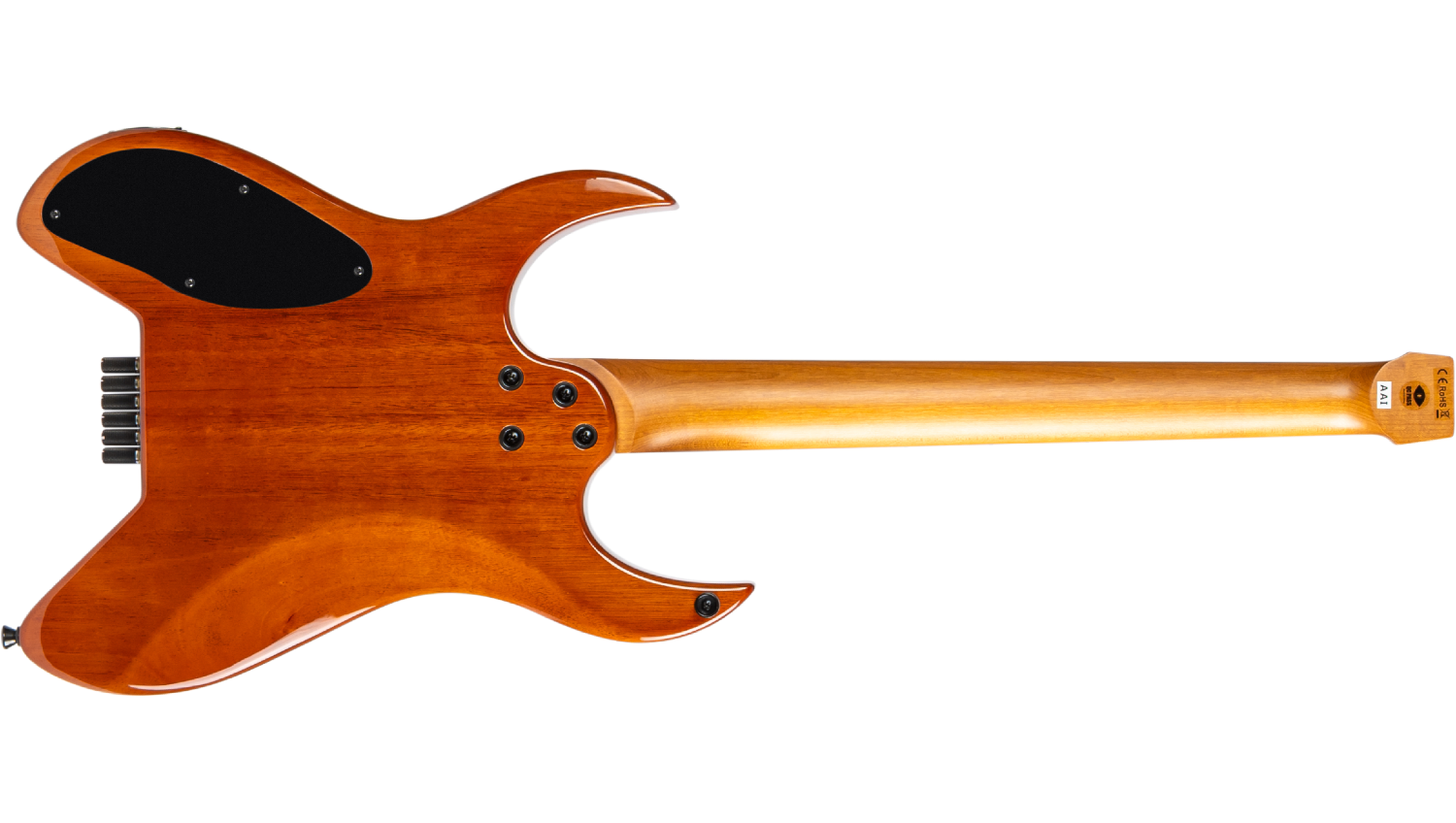 Spira Guitars S-500 HEADLESS GBR – 6-snarige elektrische gitaar – headless – Transparant aquablauw