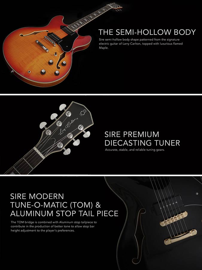 Sire H7VL Larry Carlton elektrische gitaar cherry sunburst