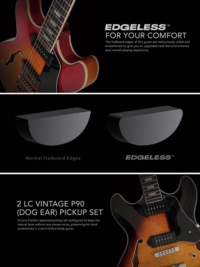 Sire H7VL Larry Carlton elektrische gitaar cherry sunburst