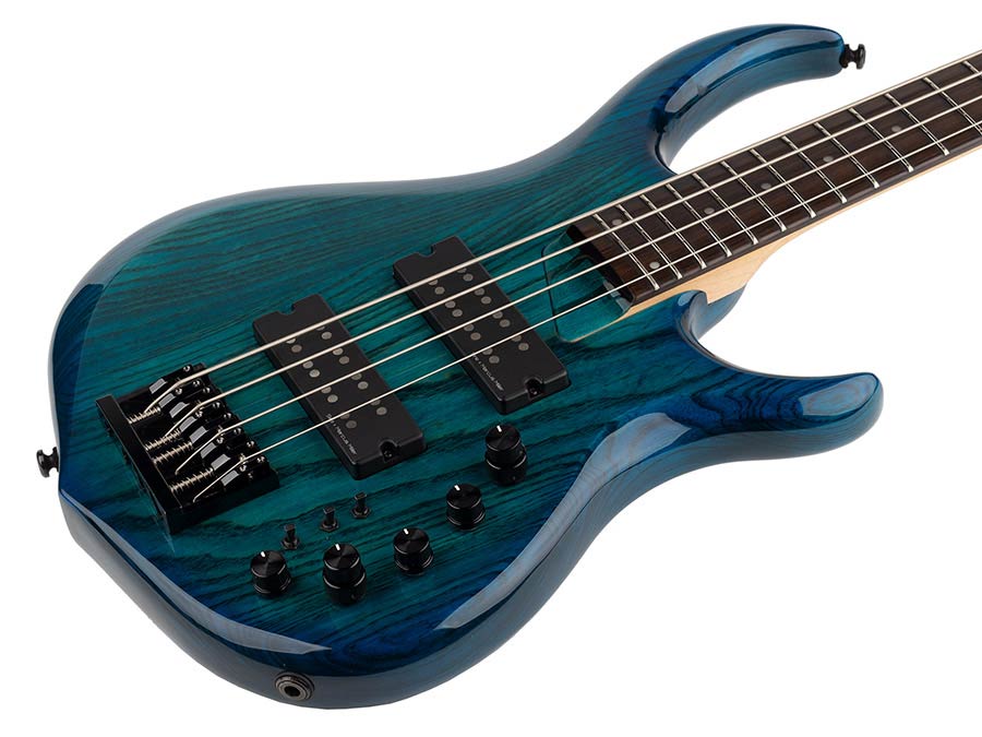 Sire M5+ S4 Marcus Miller 4-snarige actieve basgitaar transparent blue
