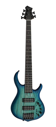 Sire M5+ S5 Marcus Miller 5-snarige actieve basgitaar transparent blue
