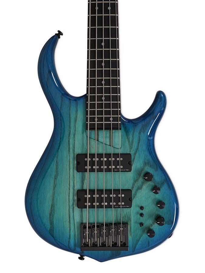 Sire M5+ S5 Marcus Miller 5-snarige actieve basgitaar transparent blue