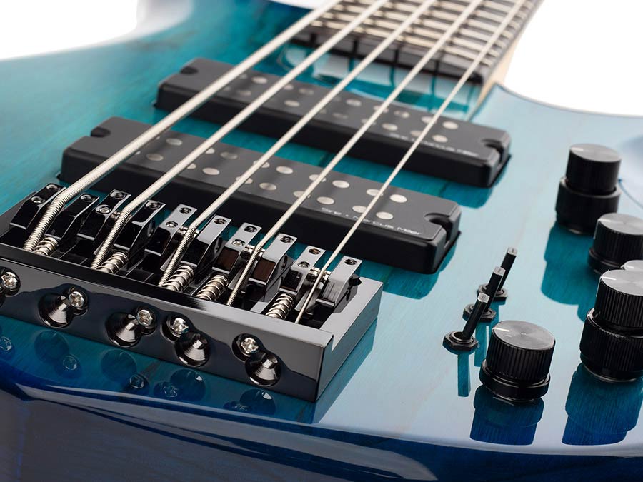 Sire M5+ S5 Marcus Miller 5-snarige actieve basgitaar transparent blue