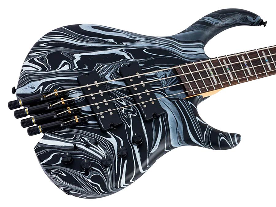 Sire M6H 4 Marcus Miller 4-snarige passieve basgitaar black swirl
