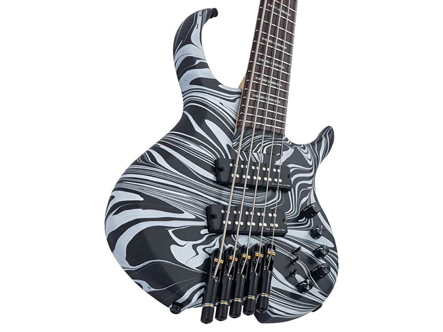 Sire M6H 5 Marcus Miller 5-snarige passieve basgitaar black swirl