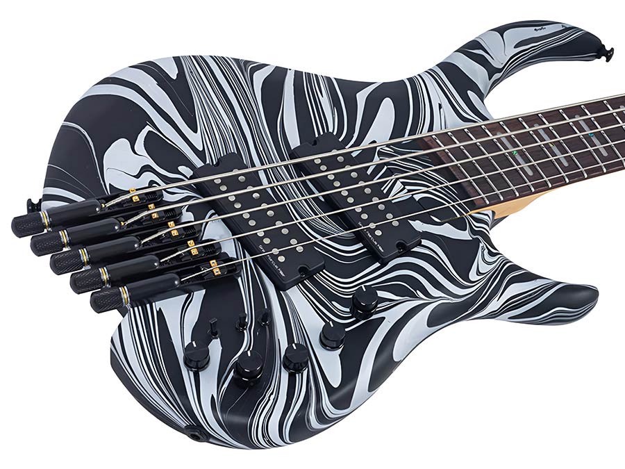 Sire M6H 5 Marcus Miller 5-snarige passieve basgitaar black swirl