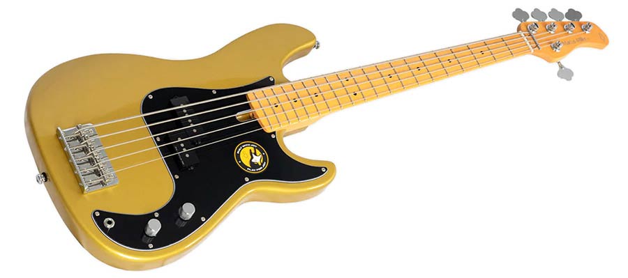 Sire P5 A5 Marcus Miller 5-snarige passieve basgitaar metallic gold