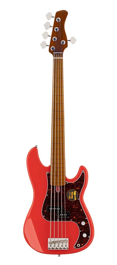 Sire P5 A5F Marcus Miller 5-snarige passieve basgitaar dark red