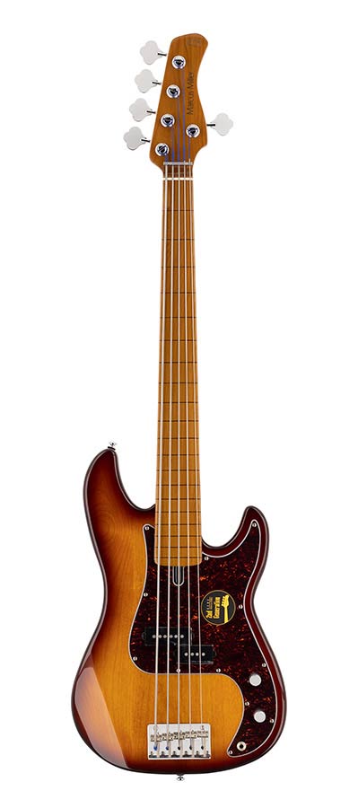 Sire P5 A5F Marcus Miller 5-snarige passieve basgitaar tobacco sunburst