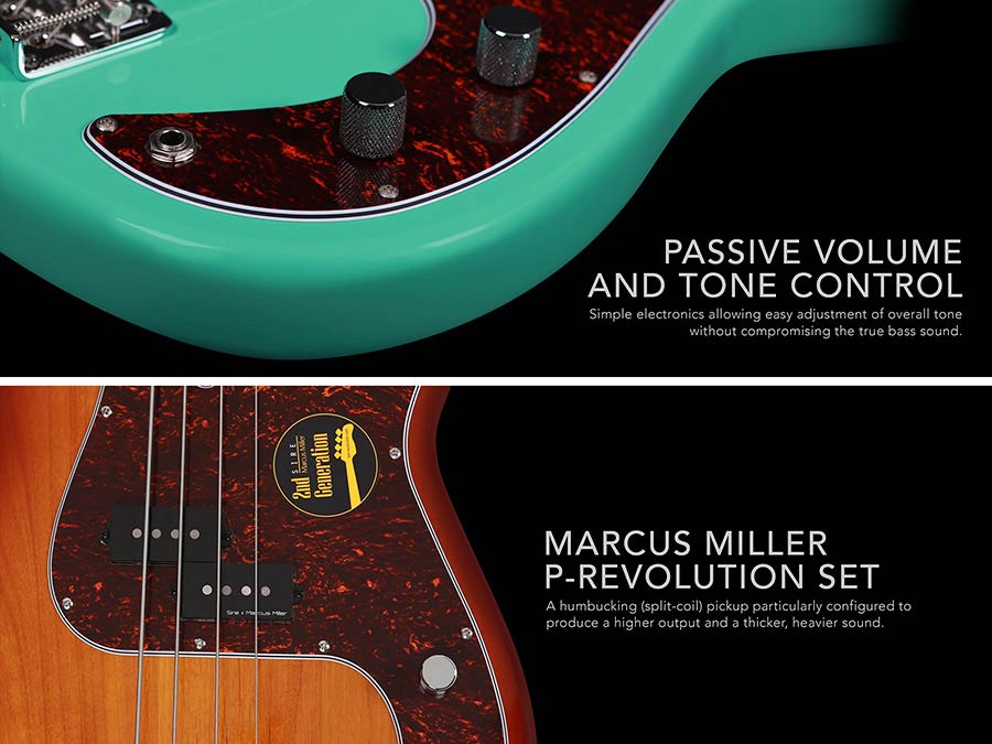 Sire P5 A5F Marcus Miller 5-snarige passieve basgitaar tobacco sunburst