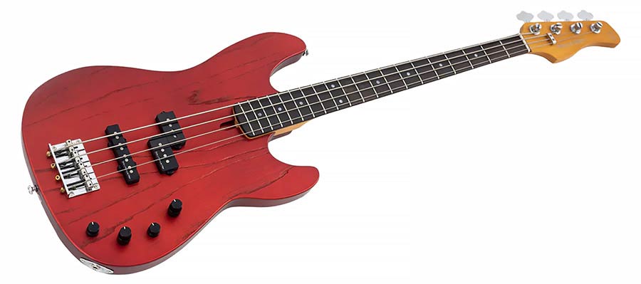 Sire P6 4 Marcus Miller 4-snarige actieve basgitaar candy apple red