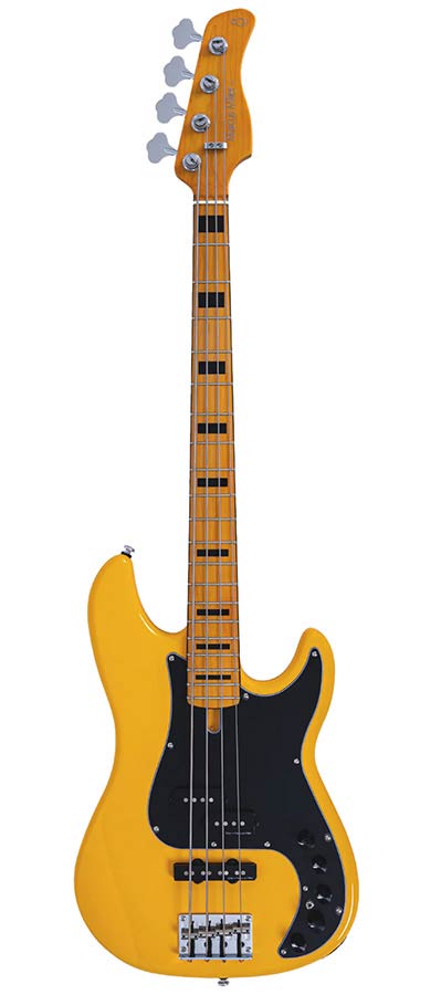 Sire P7N A4 Marcus Miller New Gen 4-snarige actieve PJ-basgitaar sunshine yellow