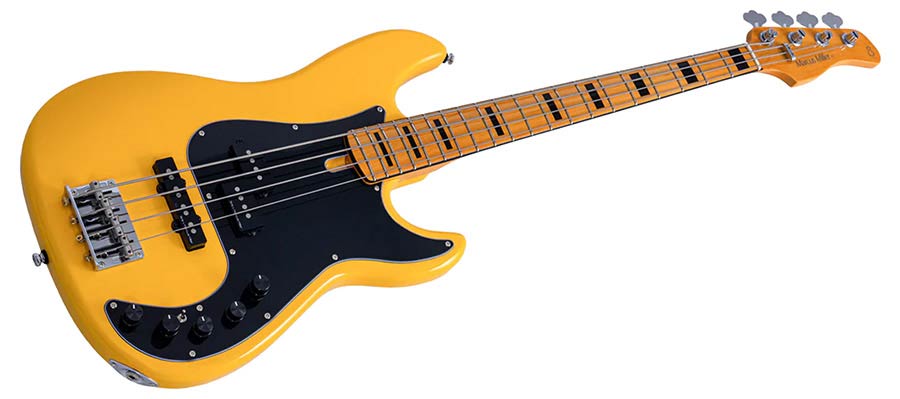 Sire P7N A4 Marcus Miller New Gen 4-snarige actieve PJ-basgitaar sunshine yellow