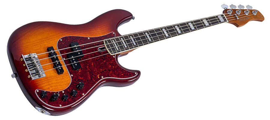 Sire P7N A4 Marcus Miller New Gen 4-snarige actieve PJ-basgitaar tobacco sunburst