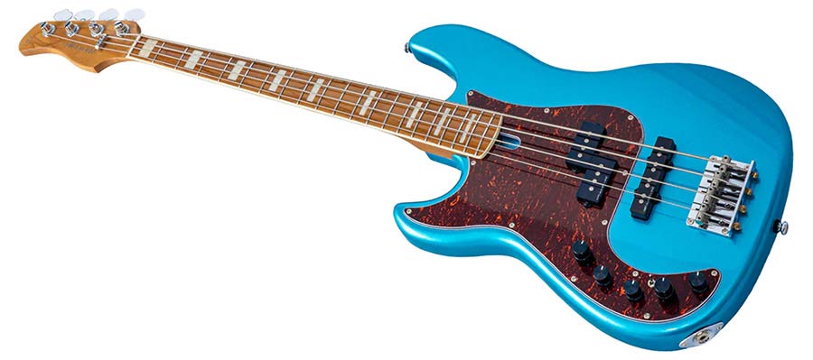 Sire P7N A4L Marcus Miller New Gen linkshandige 4-snarige actieve PJ-basgitaar tide pool