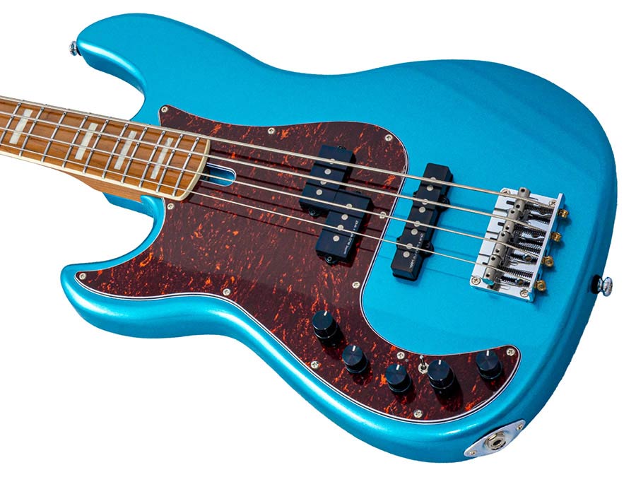 Sire P7N A4L Marcus Miller New Gen linkshandige 4-snarige actieve PJ-basgitaar tide pool