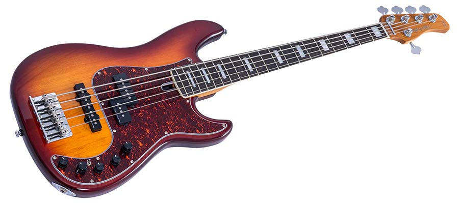 Sire P7N A5 Marcus Miller New Gen 5-snarige actieve PJ-basgitaar tobacco sunburst