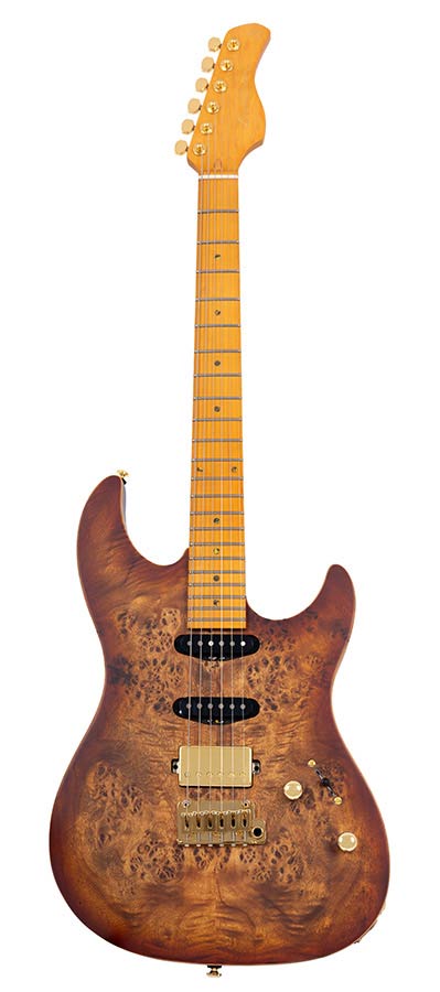 Sire S10 HSS Larry Carlton elektrische gitaar natural burst
