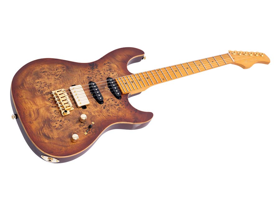 Sire S10 HSS Larry Carlton elektrische gitaar natural burst