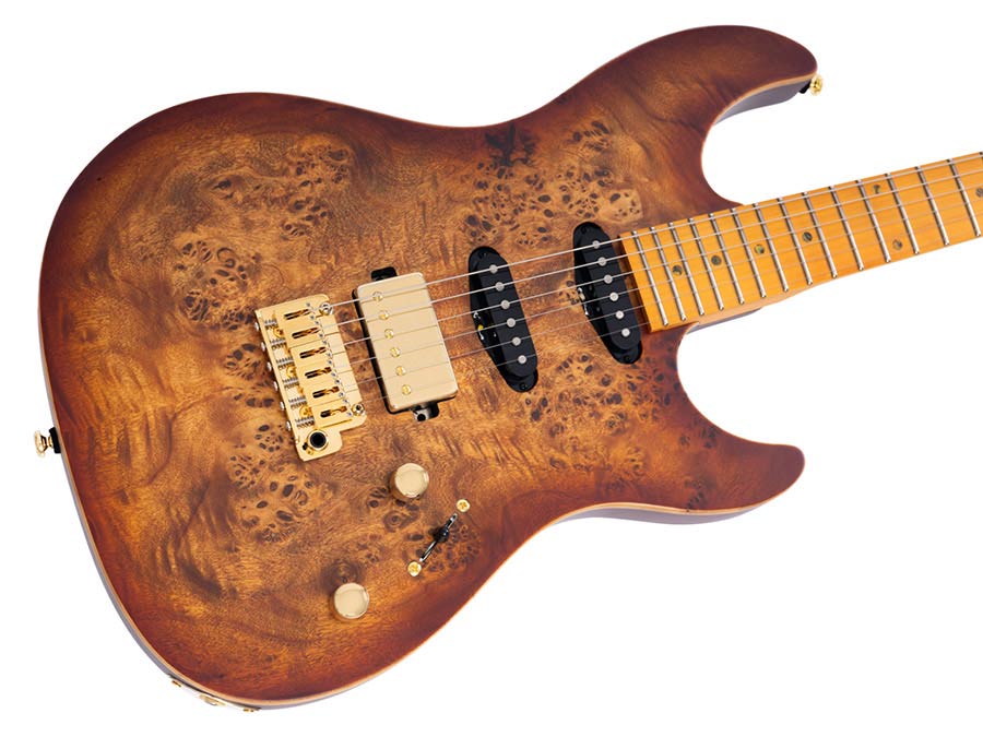 Sire S10 HSS Larry Carlton elektrische gitaar natural burst