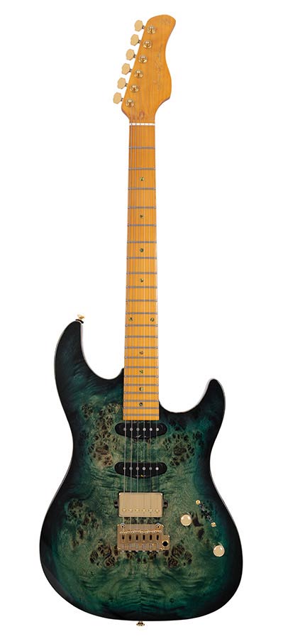 Sire S10 HSS Larry Carlton elektrische gitaar transparent green
