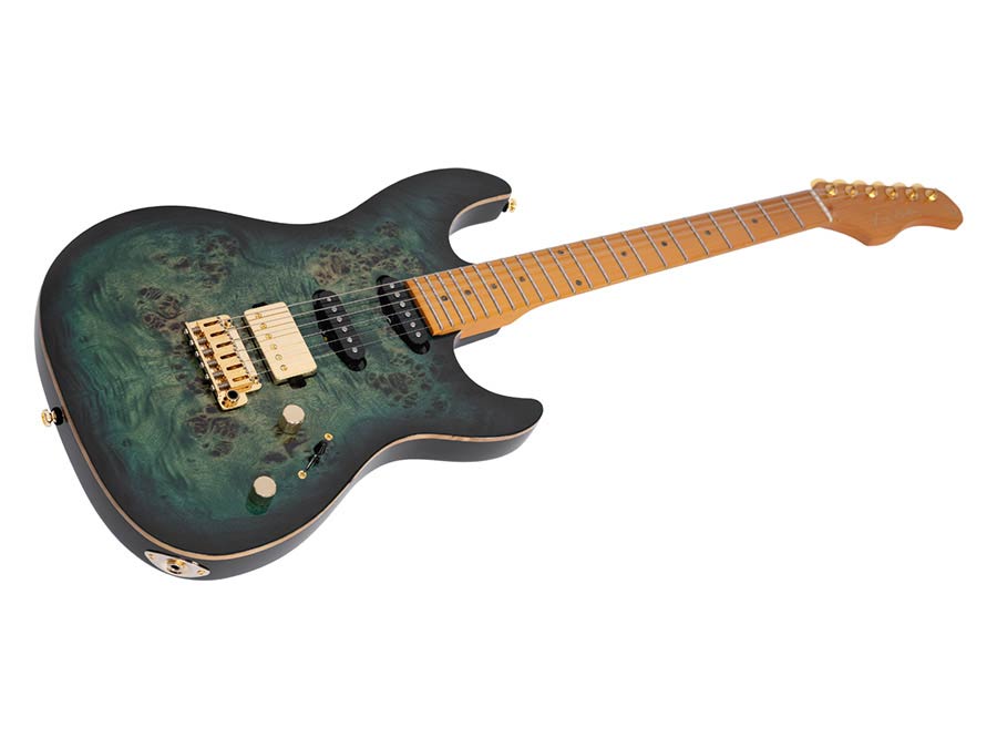 Sire S10 HSS Larry Carlton elektrische gitaar transparent green