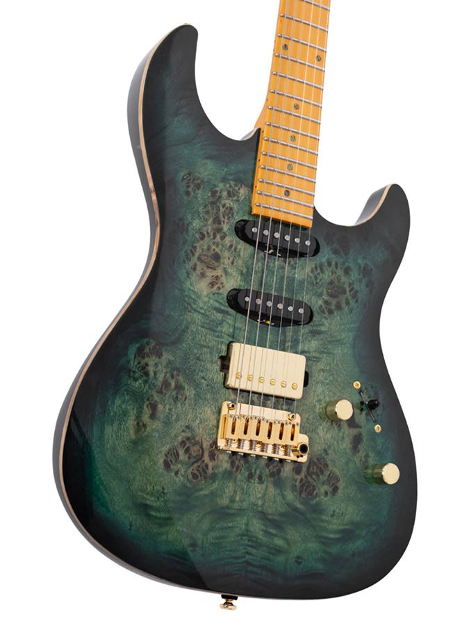 Sire S10 HSS Larry Carlton elektrische gitaar transparent green