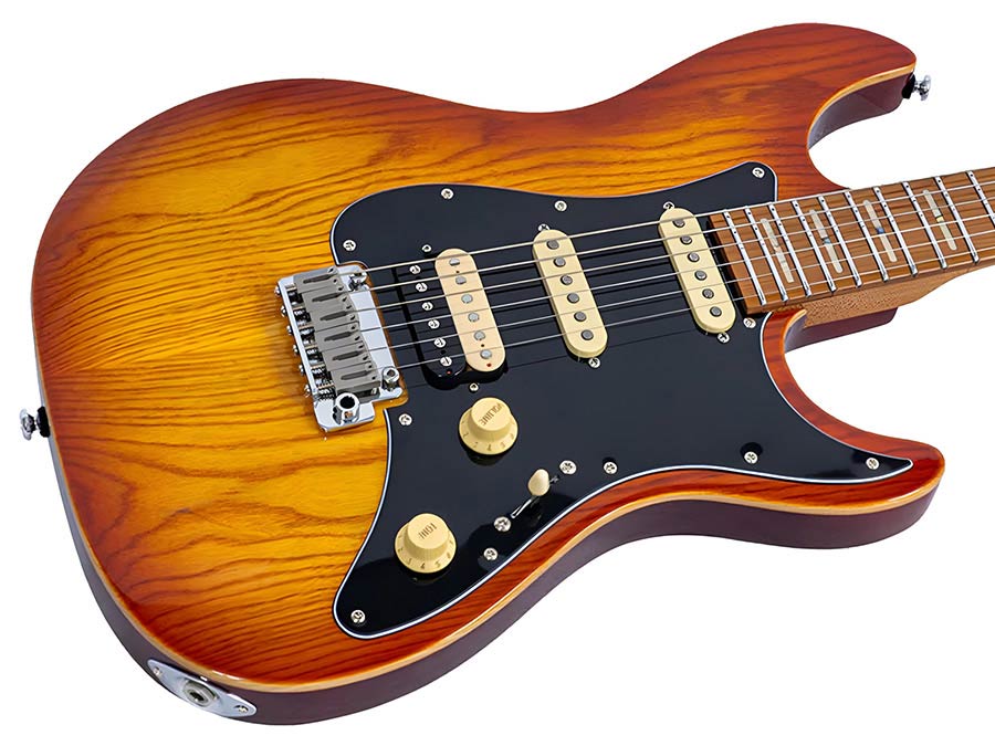 Sire S7S HSS Larry Carlton elektrische gitaar amber