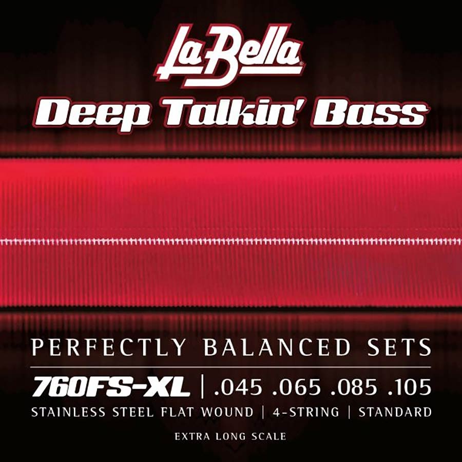 La Bella 760FS-XL Deep Talkin' Bass flatwound bassnaren, normale spanning, extra long scale, 045-105