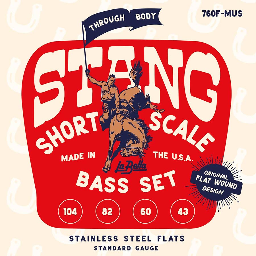 La Bella 760F-MUS Deep Talkin' Bass flatwound bassnaren voor Fender Mustang, 30", 043-104