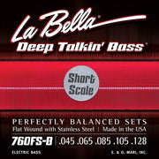 La Bella 760FS-BS Deep Talkin' Bass flatwound bassnaren, normale spanning, short scale, 045-128