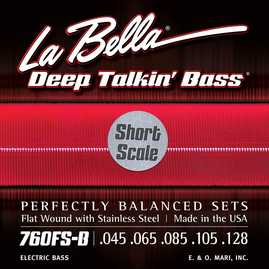 La Bella 760FS-BS Deep Talkin' Bass flatwound bassnaren, normale spanning, short scale, 045-128