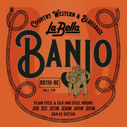 La Bella BG110-BE Nickel Plated Wound banjosnaren voor 6-snarige gitaarbanjo, 010-051