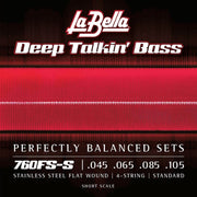 La Bella 760FS-S Deep Talkin' Bass flatwound bassnaren, normale spanning, short scale, 045-105