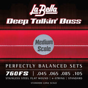 La Bella 760FS-M Deep Talkin' Bass flatwound bassnaren, normale spanning, medium scale, 045-105