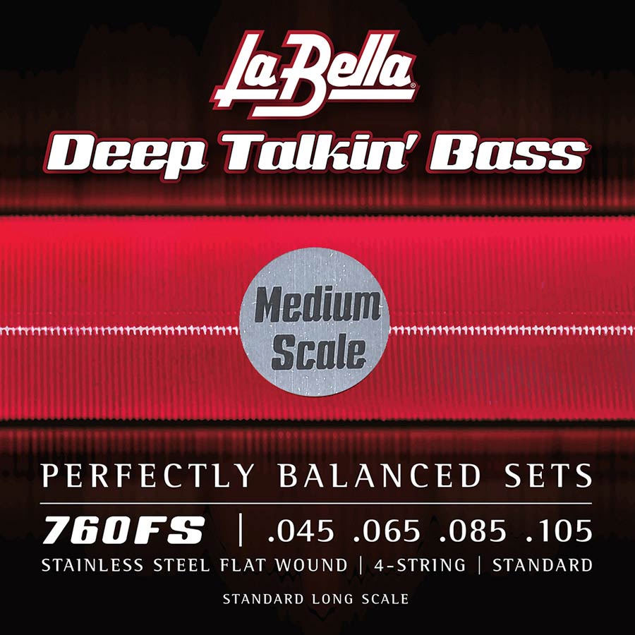 La Bella 760FS-M Deep Talkin' Bass flatwound bassnaren, normale spanning, medium scale, 045-105
