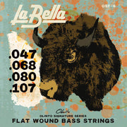 La Bella OSF-4 Olinto Signature Flats flatwound bassnaren, 047-107