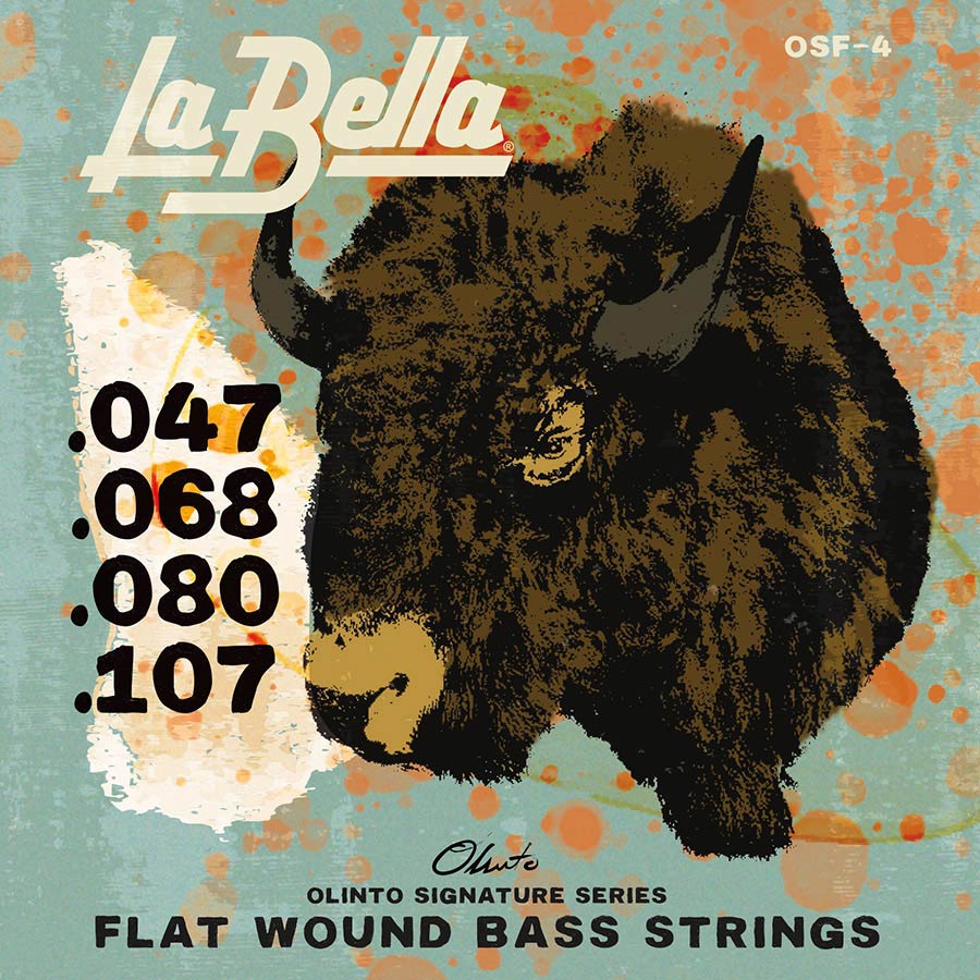 La Bella OSF-4 Olinto Signature Flats flatwound bassnaren, 047-107
