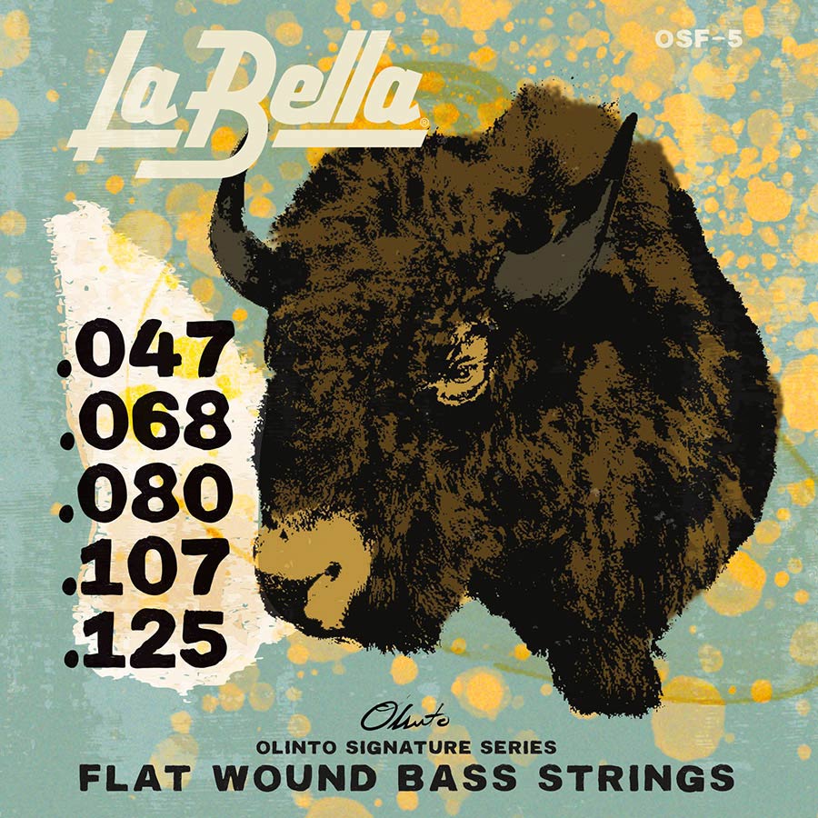 La Bella OSF-5 Olinto Signature Flats flatwound bassnaren, 047-125