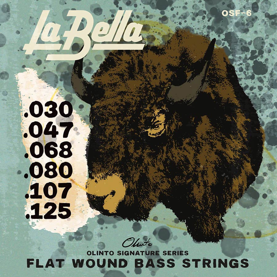 La Bella OSF-6 Olinto Signature Flats flatwound bassnaren, 030-125