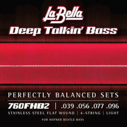 La Bella 760FHB2 Deep Talkin' Bass flatwound bassnaren voor Höfner vioolbas, 039-096
