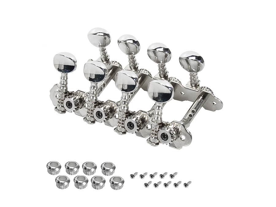 machine heads for mandolin, metal shaft, 2 holes, 70mm, metal buttons