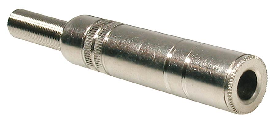jack plug female, nickel, with spring 6,5mm, 2-pole