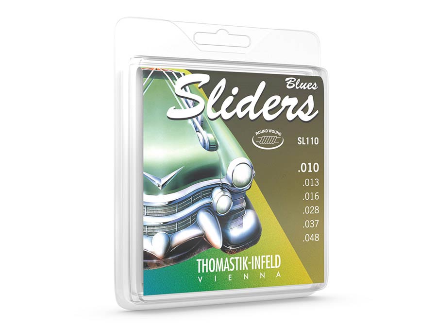 Thomastik-Infeld THSL-110 snarenset voor elektrische gitaar rond omwonden, silk inlay, medium lichte spanning, 10-48