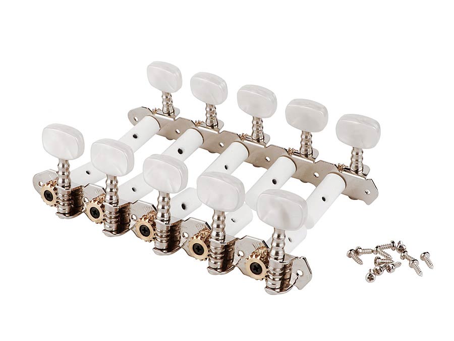 machine heads for 10-string guitar, nylon shaft, 100mm, plastic buttons