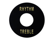 toggle switch plate, black with gold imprint