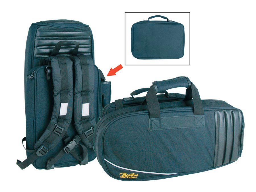 gig-bag for flugelhorn, black cordura, 25mm padded, with straps and removable  accessory pocket