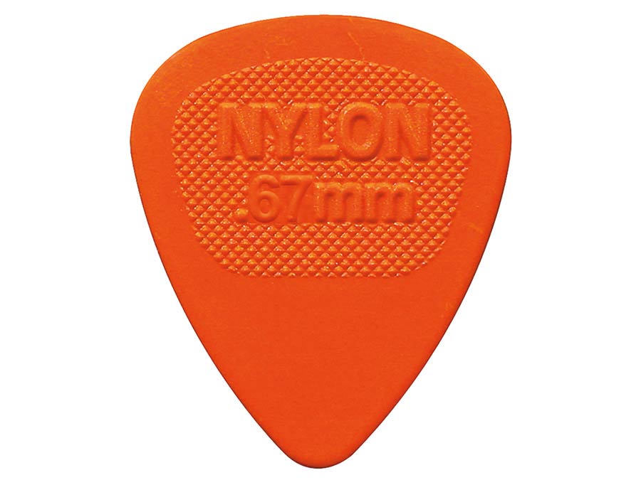 Dunlop 443-R-67 Nylon Midi Plectra 0.67 mm Oranje
