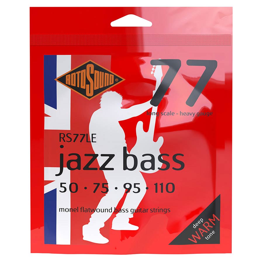 Rotosound RS77LE Jazz Bass 77 snarenset elektrische basgitaar, monel flatwound, longscale 050/110