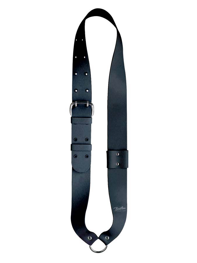 marching snare drum sling, leather, black